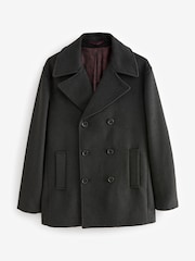 Khaki Green Soft Touch Peacoat with Wool - Image 5 of 9