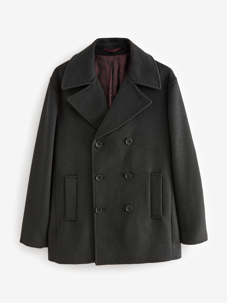 Kakigroen - Soft Touch Peacoat with Wool - Image 5 of 9