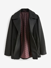 Khaki Green Soft Touch Peacoat with Wool - Image 6 of 9