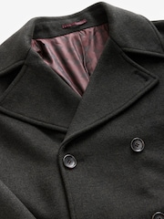 Khaki Green Soft Touch Peacoat with Wool - Image 7 of 9