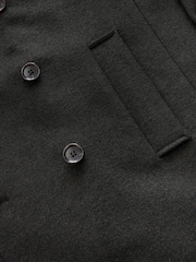 Khaki Green Soft Touch Peacoat with Wool - Image 8 of 9