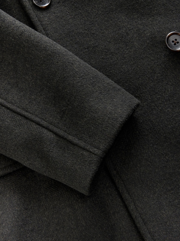 Khaki Green Soft Touch Peacoat with Wool - Image 9 of 9