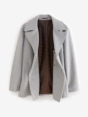 Light Grey Soft Touch Peacoat with Wool - Image 6 of 9