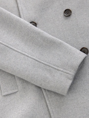 Light Grey Soft Touch Peacoat with Wool - Image 7 of 9