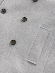 Light Grey Soft Touch Peacoat with Wool - Image 8 of 9