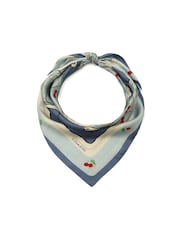 COACH Blue Tabby Cherry Printed Silk Square Scarf - Image 3 of 4