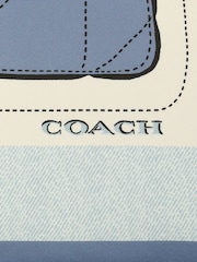 COACH Blue Tabby Cherry Printed Silk Square Scarf - Image 4 of 4