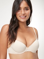 Black/White/Pastel Rose Nude Pad Plunge Cotton Blend Ultimate Comfort Bras 3 Pack - Image 4 of 7