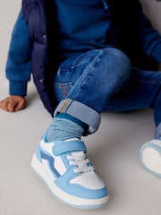 Blue Tones Touch Fastening Elastic Lace Trainers - Image 1 of 9