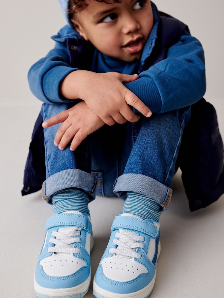 Blue Tones Touch Fastening Elastic Lace Trainers - Image 2 of 9