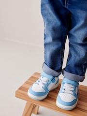 Blue Tones Touch Fastening Elastic Lace Trainers - Image 3 of 9