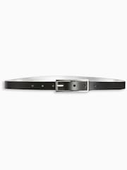 Black/Silver Leather Reversible Jeans Belt - Image 3 of 5