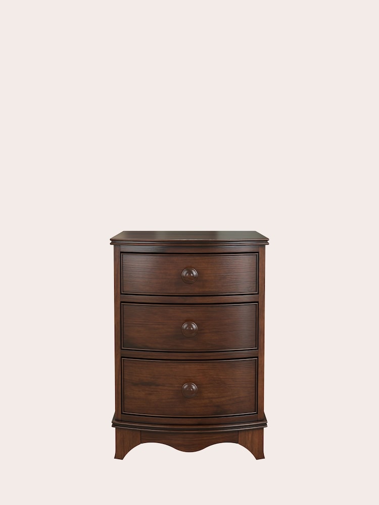 Laura Ashley Dark Broughton 3 Drawer Bedside Chest - Image 2 of 4