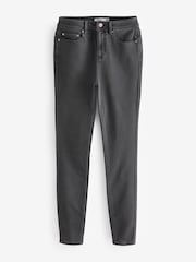 Washed Black Cosy Brushed Skinny Jeans - Image 8 of 10