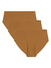 Under Armour Light Brown No Show Pure Stretch Hipster Knickers 3 Pack - Image 1 of 5