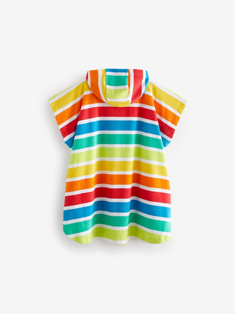 Little Bird by Jools Oliver Multi Bright Rainbow 100% Cotton Hooded Towelling Beach Poncho - Image 2 of 7