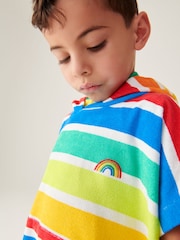 Little Bird by Jools Oliver Multi Bright Rainbow 100% Cotton Hooded Towelling Beach Poncho - Image 6 of 7