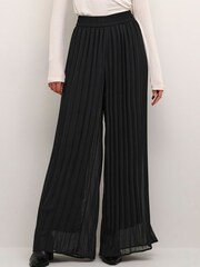 Kaffe Nikka Pleated Wide Leg Black Trousers - Image 1 of 6