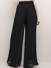Kaffe Nikka Pleated Wide Leg Black Trousers - Image 2 of 6
