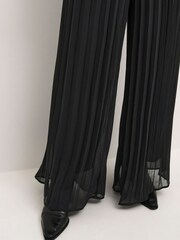 Kaffe Nikka Pleated Wide Leg Black Trousers - Image 4 of 6