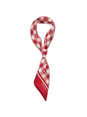 COACH Pink Gingham Play Printed Silk Bandana Scarf - Image 2 of 4