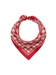 COACH Pink Gingham Play Printed Silk Bandana Scarf - Image 3 of 4