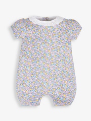 JoJo Maman Bébé Lemon Yellow Ditsy 2-Pack Pretty Baby Rompers - Image 2 of 5