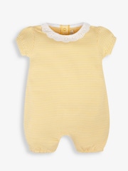 JoJo Maman Bébé Lemon Yellow Ditsy 2-Pack Pretty Baby Rompers - Image 3 of 5