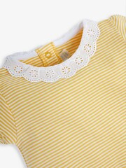 JoJo Maman Bébé Lemon Yellow Ditsy 2-Pack Pretty Baby Rompers - Image 5 of 5