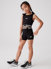 Reebok Black Logo Tape Shorts - Image 2 of 7