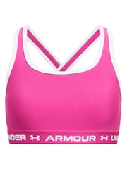 Under Armour Pink Crossback Mid Support Bra - Image 1 of 2