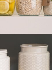 Kitchen Pantry Grey Large Yellow Storage Canister - Image 1 of 4