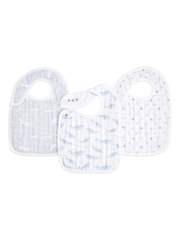 aden + anais Cotton Muslin Oceanic Snap Bibs 3 Pack - Slika 1 iz 2 aden + anais Cotton Muslin Oceanic Snap Bibs 3 Pack - Slika 1 iz 2