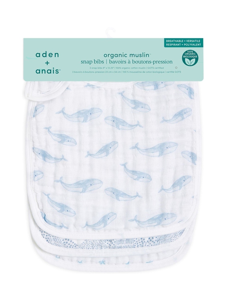 aden + anais Cotton Muslin Oceanic Snap Bibs 3 Pack - Slika 2 iz 2 aden + anais Cotton Muslin Oceanic Snap Bibs 3 Pack - Slika 2 iz 2