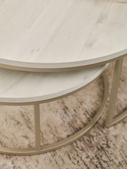 White Bronx Nest of 2, Round Coffee Table - Image 3 of 8