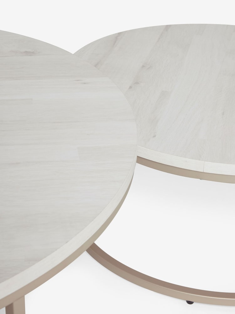 White Bronx Nest of 2, Round Coffee Table - Image 8 of 8