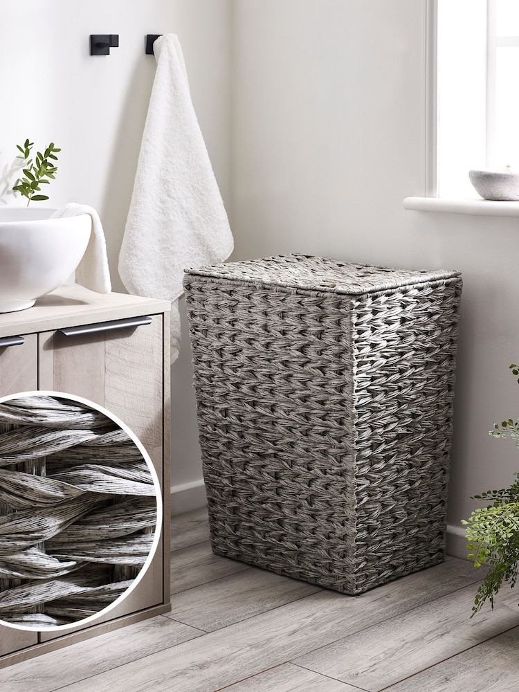 Grey Hepworth Wicker Hamper Laundry Hamper - Image 1 of 4