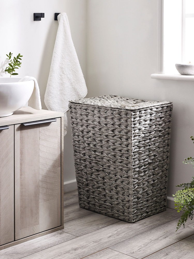 Grey Hepworth Wicker Hamper Laundry Hamper - Image 4 of 4