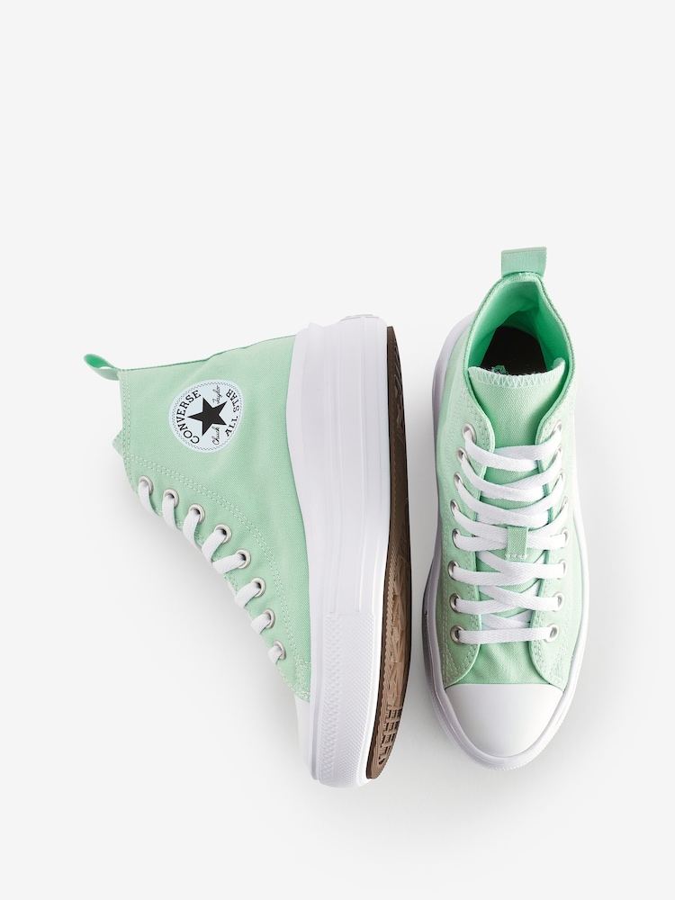 Converse White/Green Chuck Taylor All Star Move Youth Trainers - Image 9 of 9