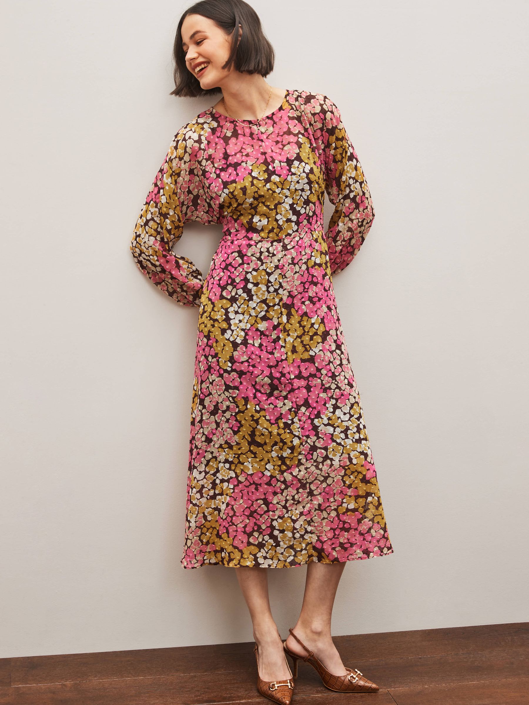 Purple floral maxi dress clearance