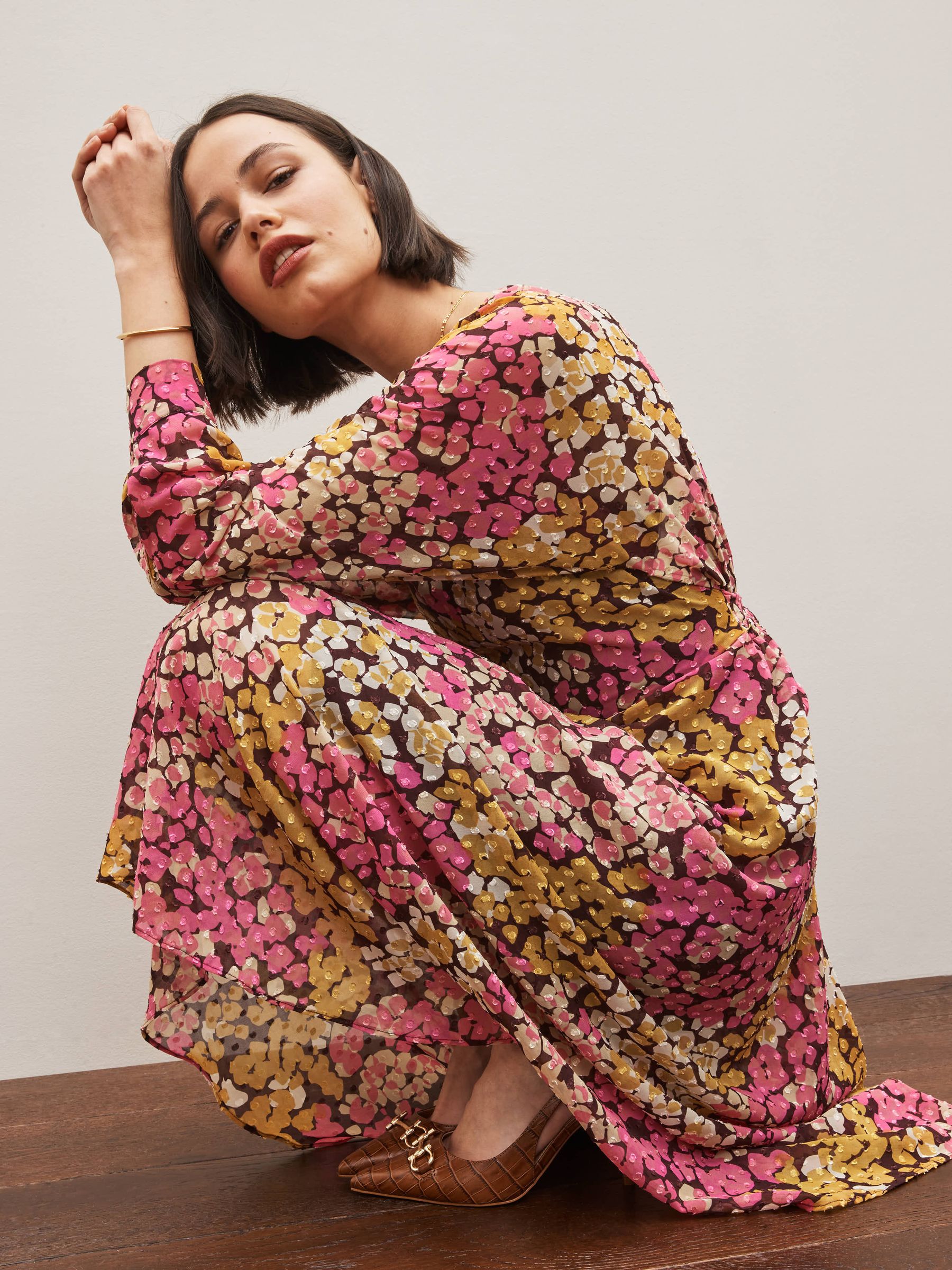 Purple floral maxi top