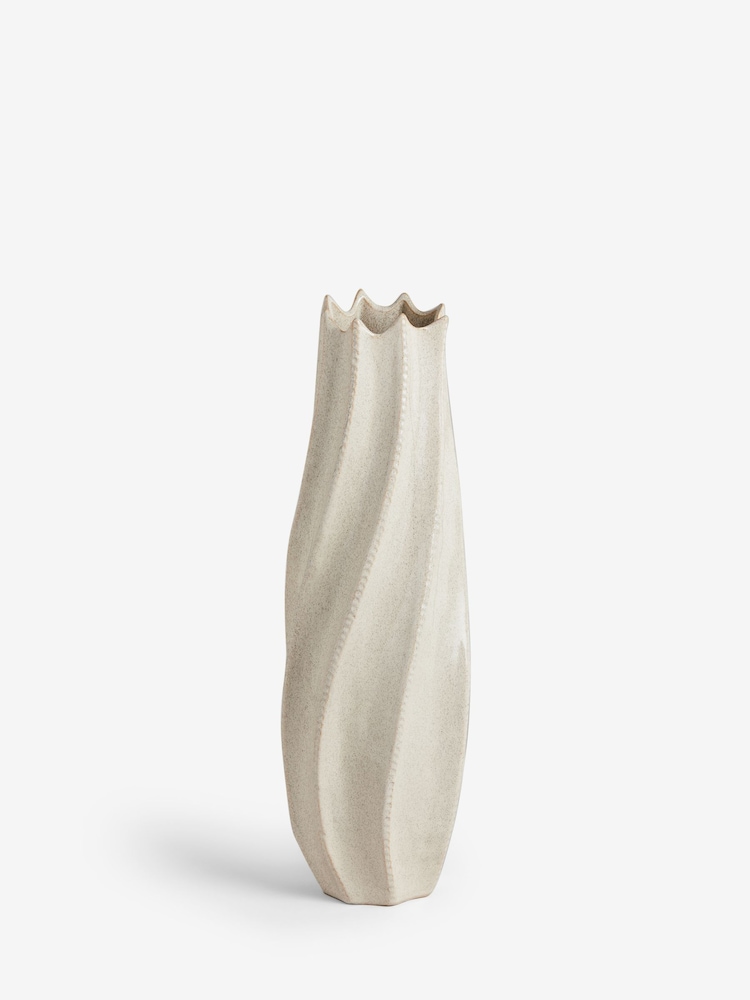 Extragroße geriffelte Bodenvase aus Keramik - Bild 4 von 4