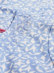 White Stuff Blue Weaver Jersey 100% Cotton Top - Image 7 of 7