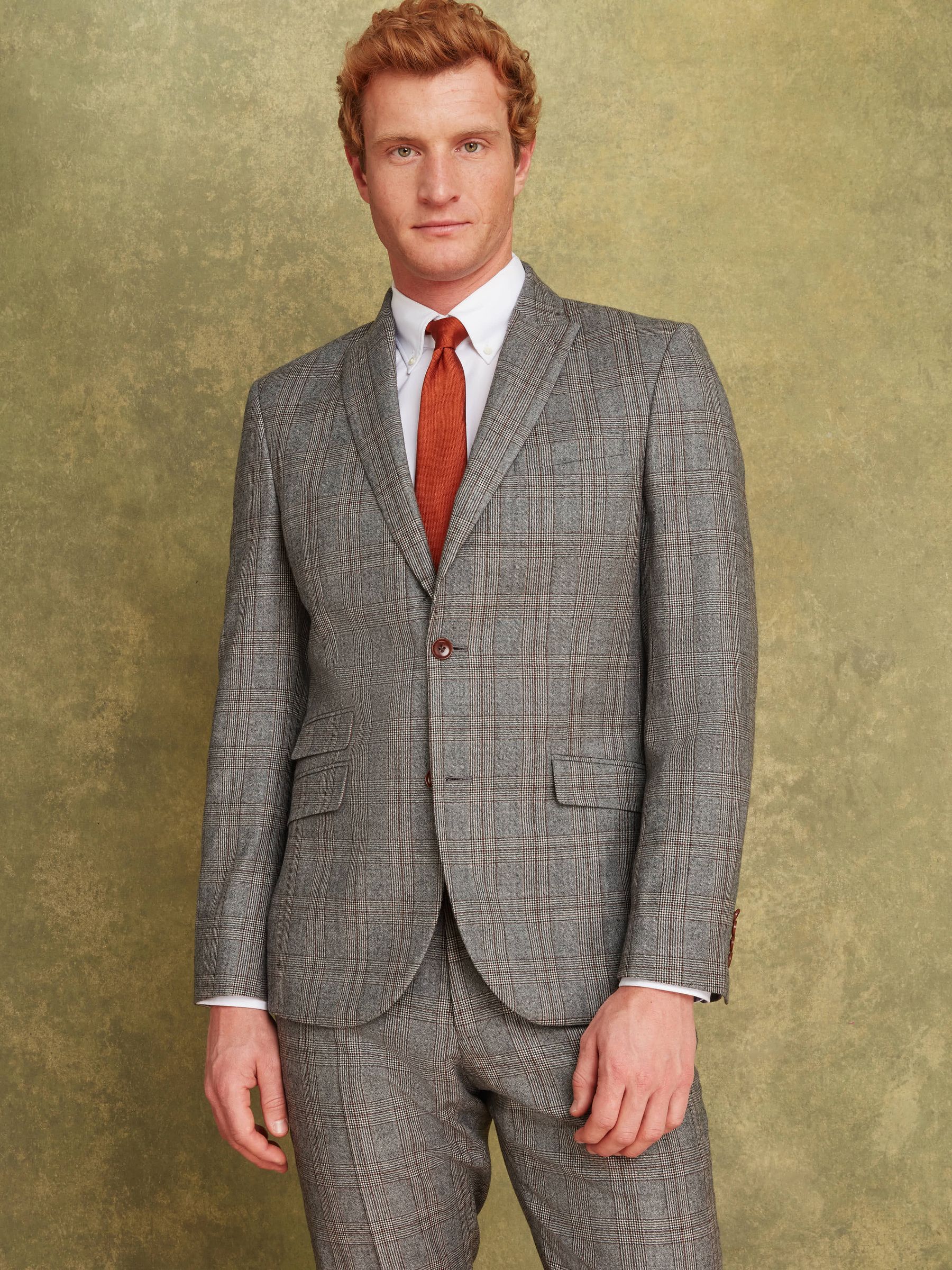 Buy Joules Grey Rust Check Wool Slim Fit Suit Jacket from Next Luxembourg