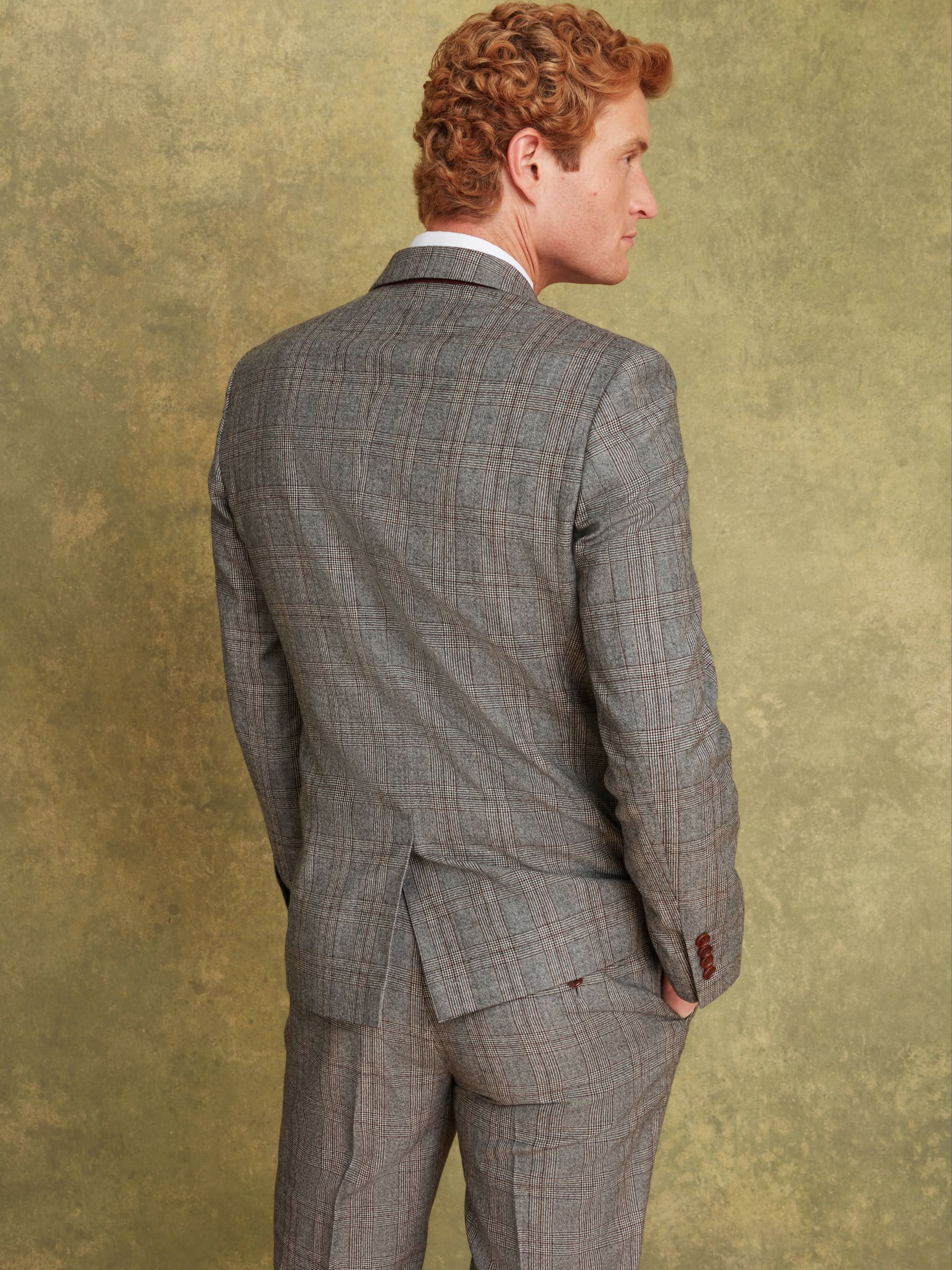Buy Joules Grey Rust Check Wool Slim Fit Suit Jacket from Next Luxembourg