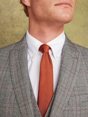 Joules Grey/Rust Check Wool Slim Fit Suit: Jacket - Image 4 of 8