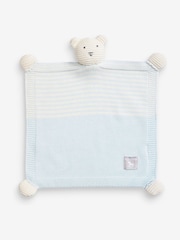 The Little Tailor Blue 100% Cotton Baby Soft Knitted Teddy Comforter - Image 1 of 2