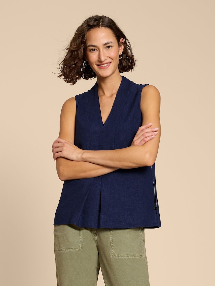 White Stuff Blue Celia Jersey Mix Shirt - Image 1 of 7 White Stuff Blue Celia Jersey Mix Shirt - Image 1 of 7