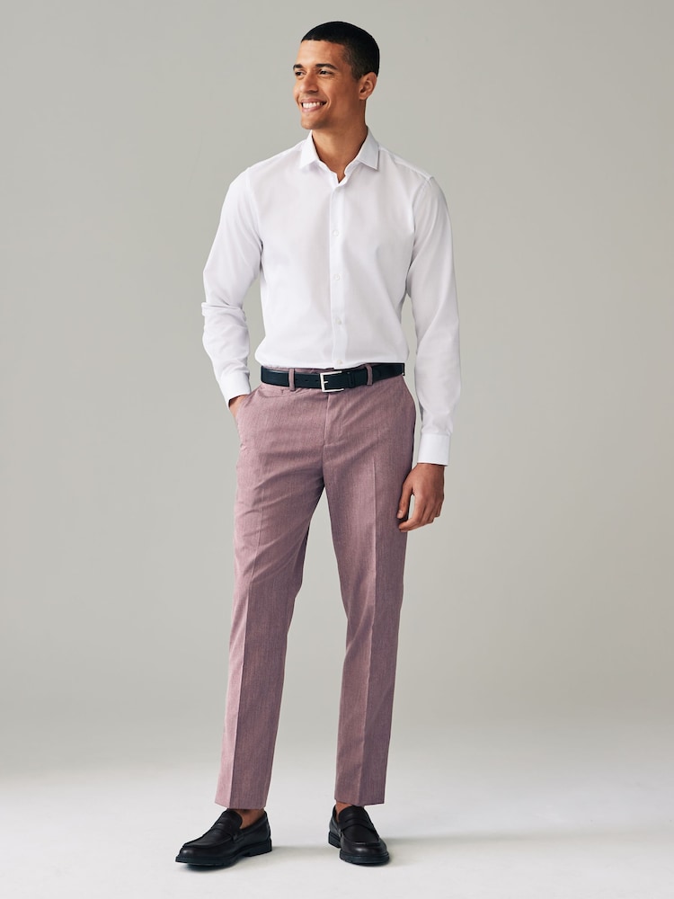 Pink Tailored Fit Trimmed Plain Suit Trousers - Image 2 of 8