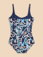 White Stuff Blue Splash Tummy Control Swimsuit - Image 6 of 7